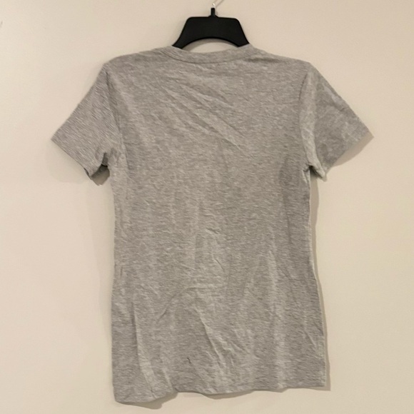 Adidas Women's Badge of Sport Logo Cotton T-Shirt Medium Grey Heather/Red, Top - Picture 10 of 10